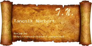 Tancsik Norbert névjegykártya